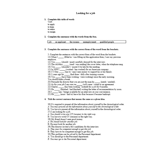 Looking for a job