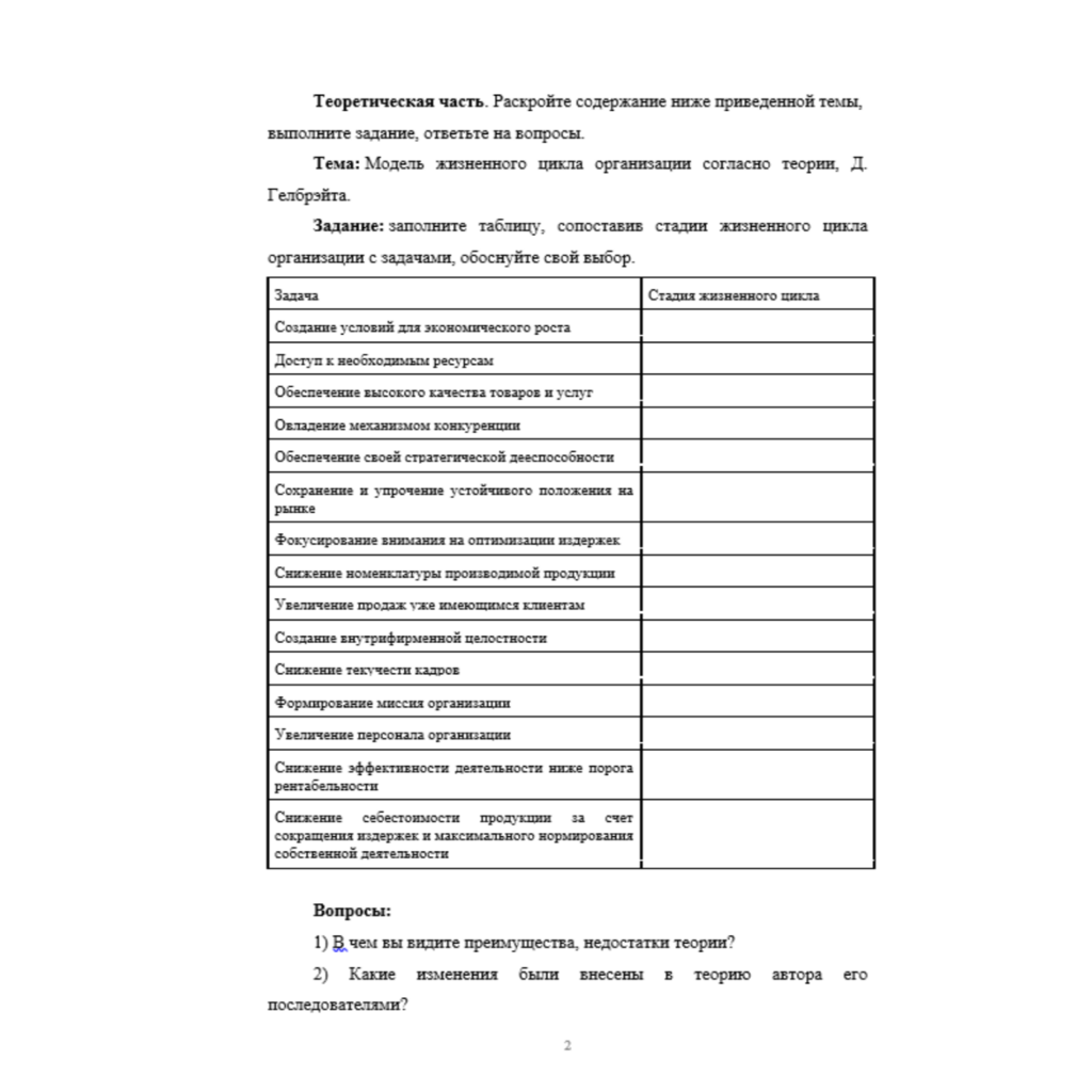 Управление изменениями 2 вариант