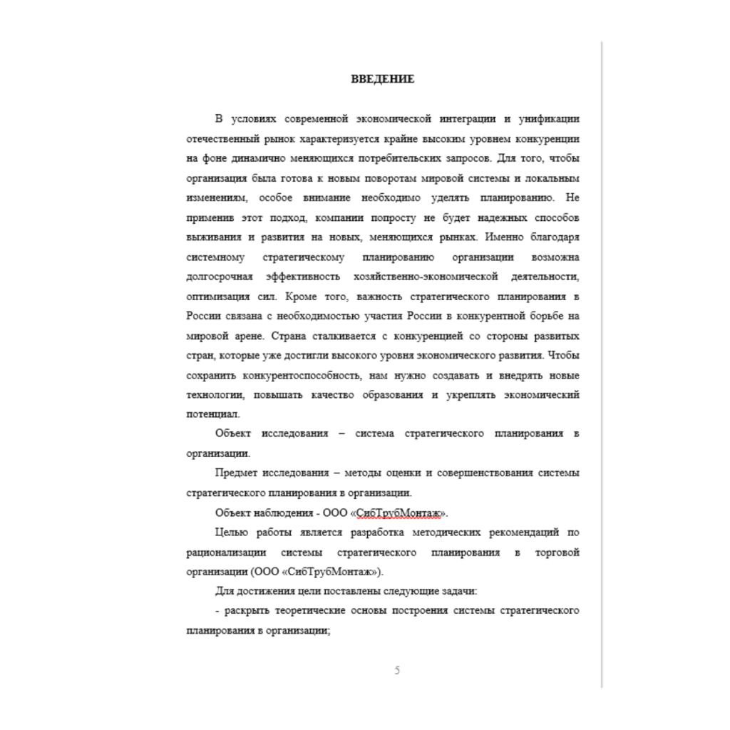 Разработка системы стратегического планирования в торговой организации