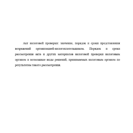 Акт налоговой проверки