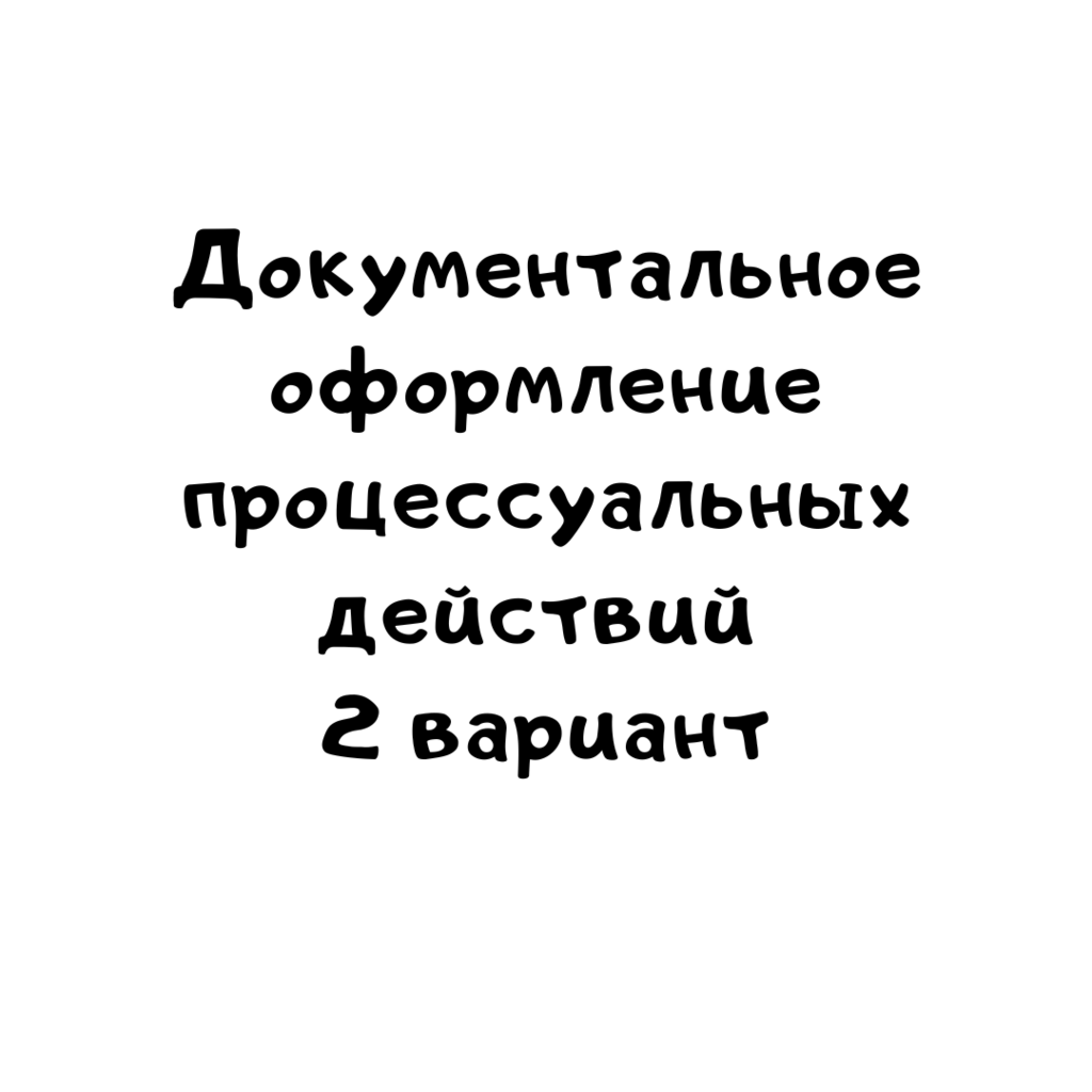 Документальное оформление процессуальных действий 2 вариант