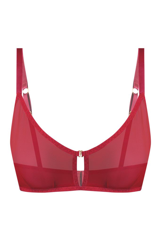 бордовый бра majo из сетки