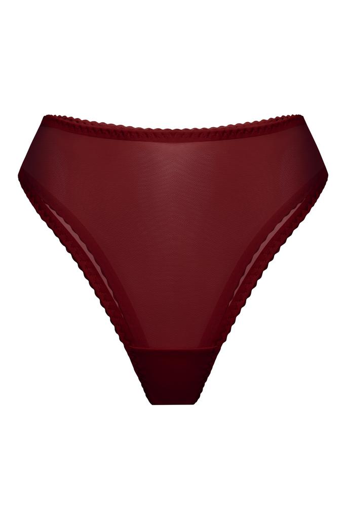 бордовые трусы бразильяна omut из сетки