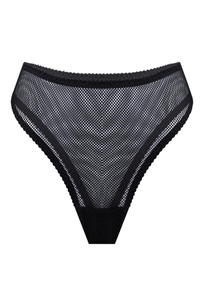черные трусы бразильяна omut из крупной сетки