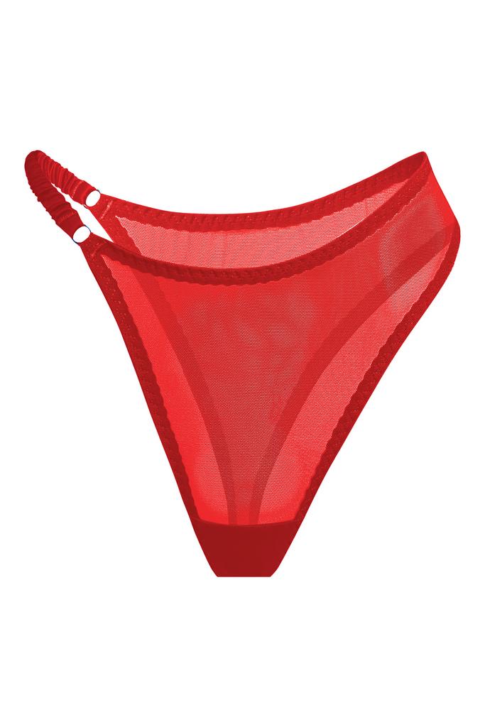 красные асимметричные трусы стринги naomi