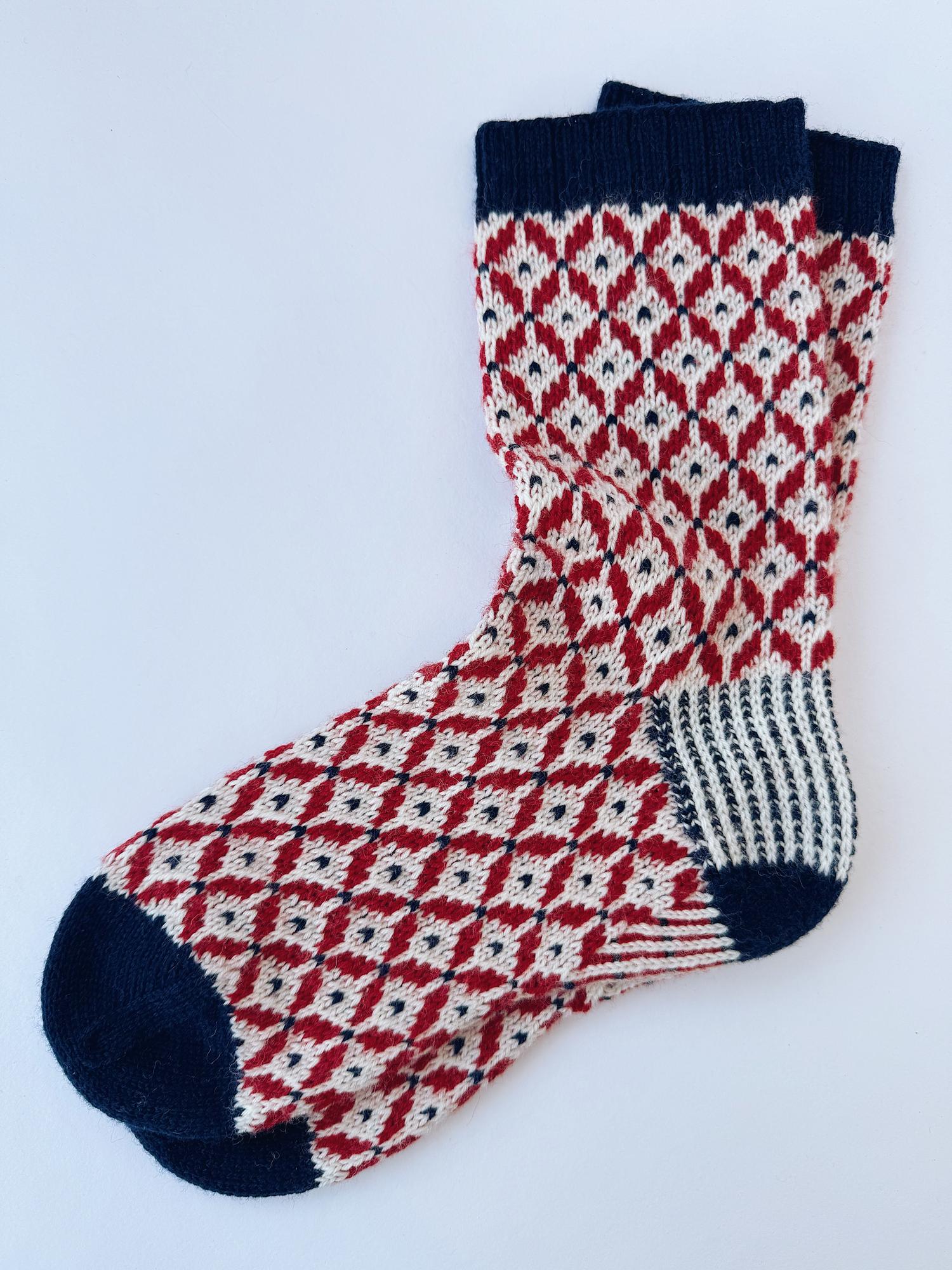 Вязаные носки женские жаккард 38-39