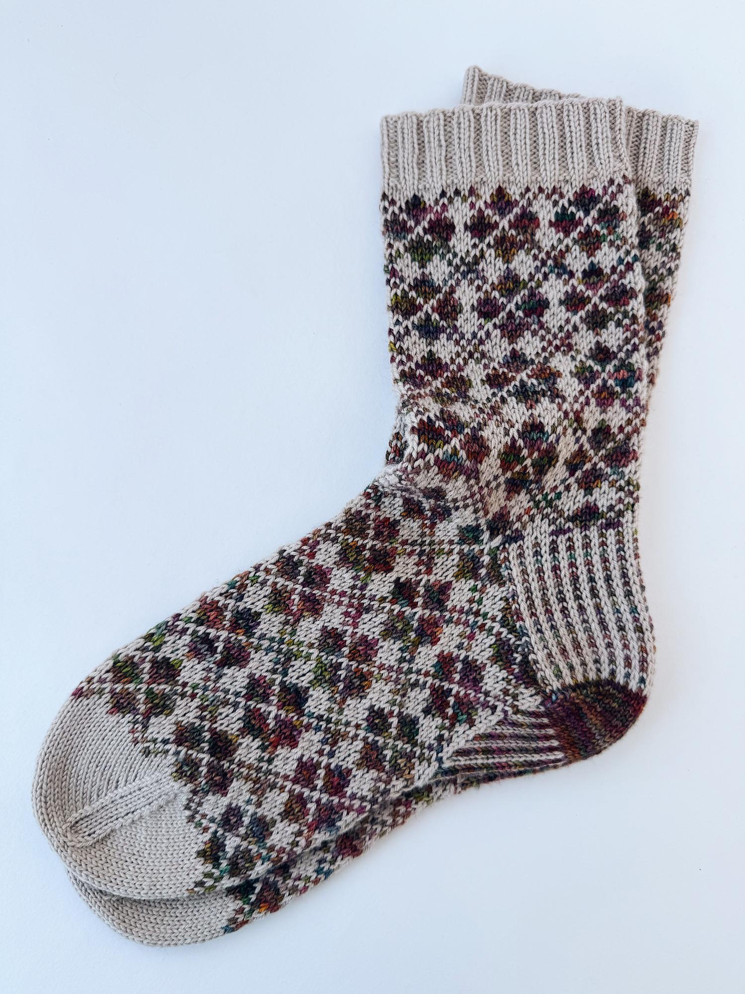 Вязаные носки женские жаккард 37-38