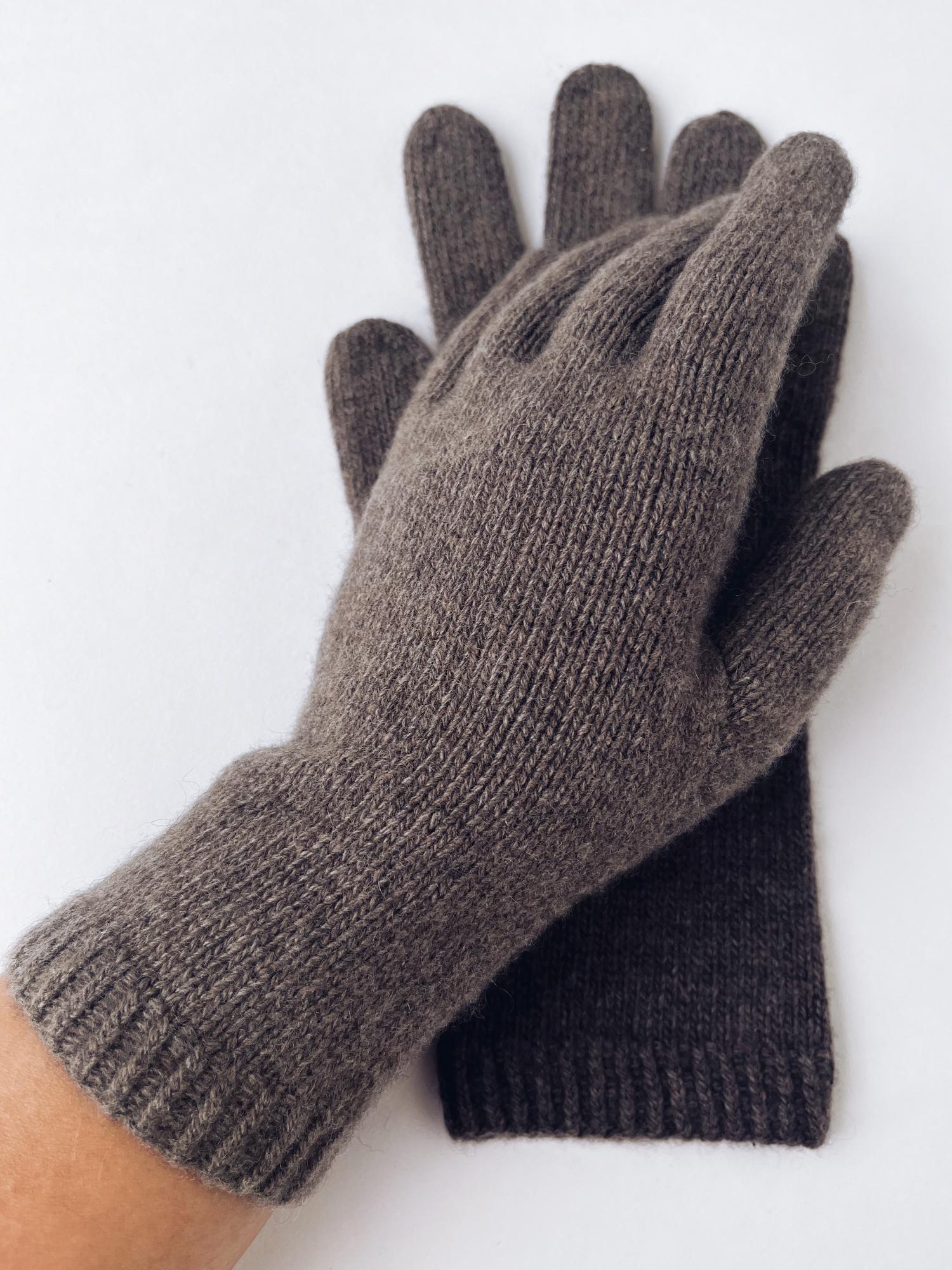 Вязаные перчатки из кашемира