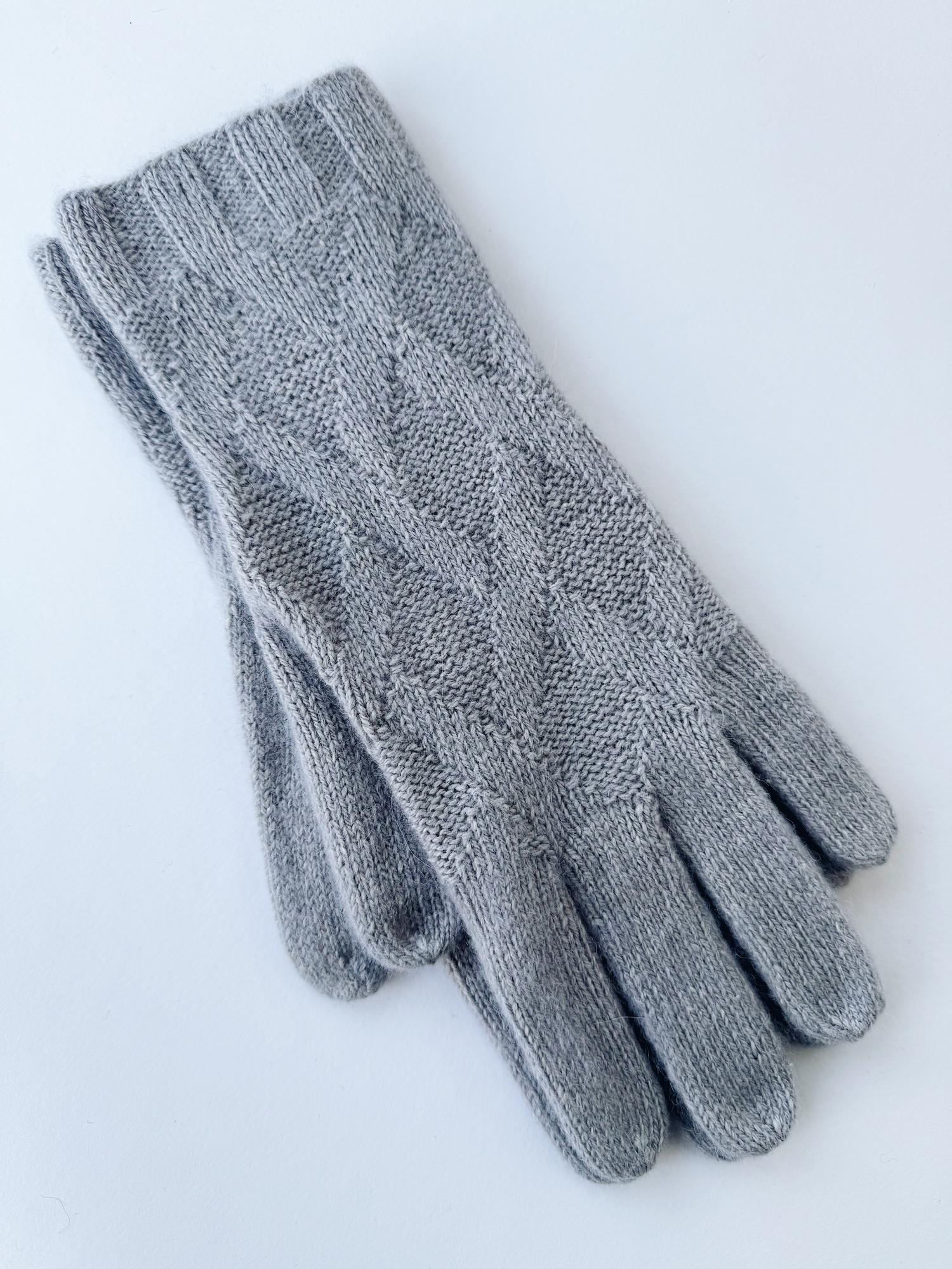 Вязаные перчатки с кашемиром М