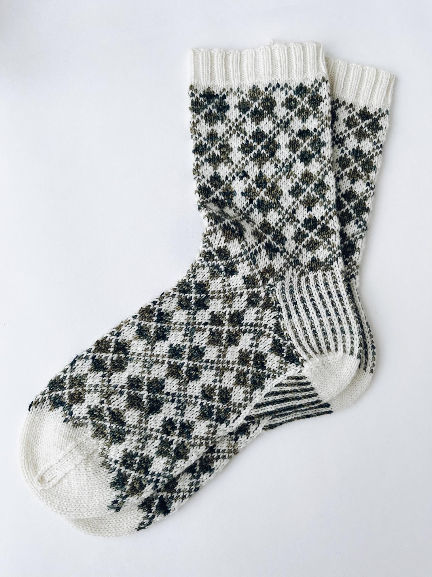 Вязаные носки женские жаккард 38-39