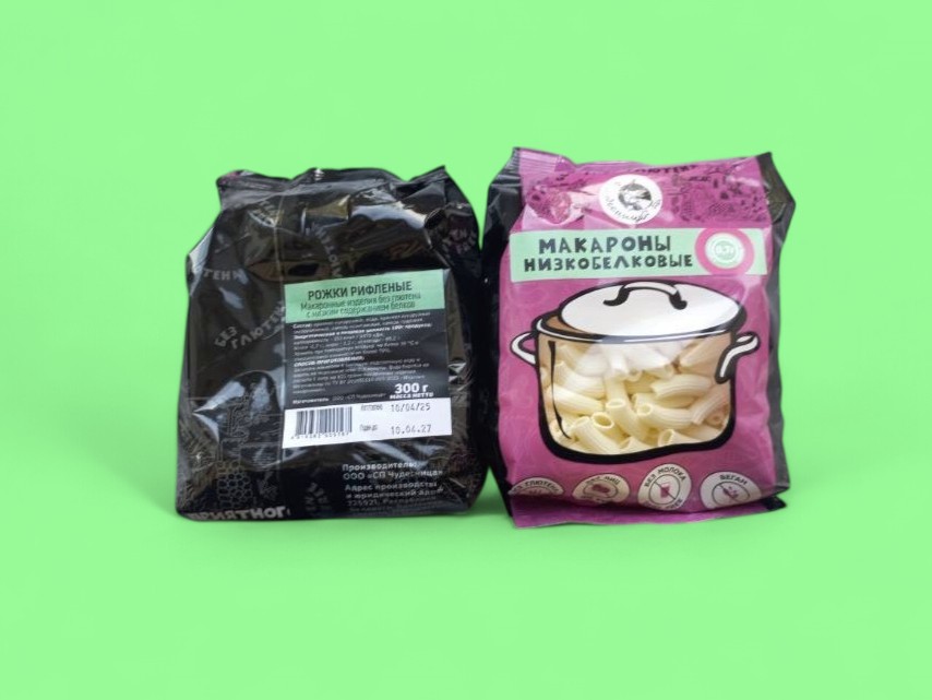 Макароны низкобелковые "Рожки рифленые"