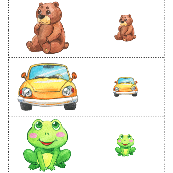 Карточки "большой/маленький"