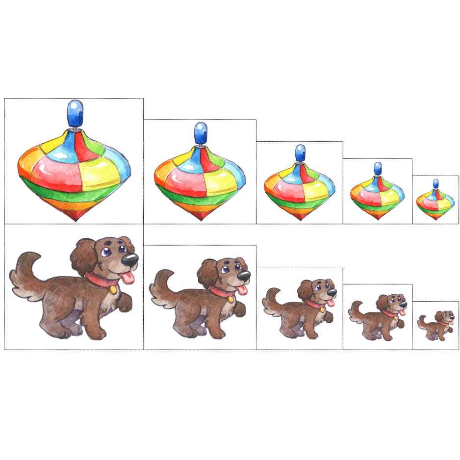Карточки "Расположи по размеру"