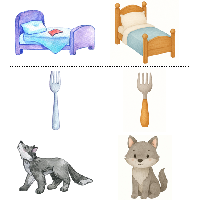 Неидентичные картинки (карточки)