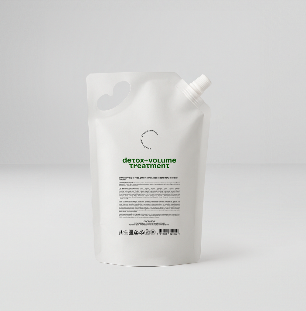 DETOX + VOLUME TREATMENT REFILL Балансирующий уход для объёма волос и чувствительной кожи головы, 1000 мл