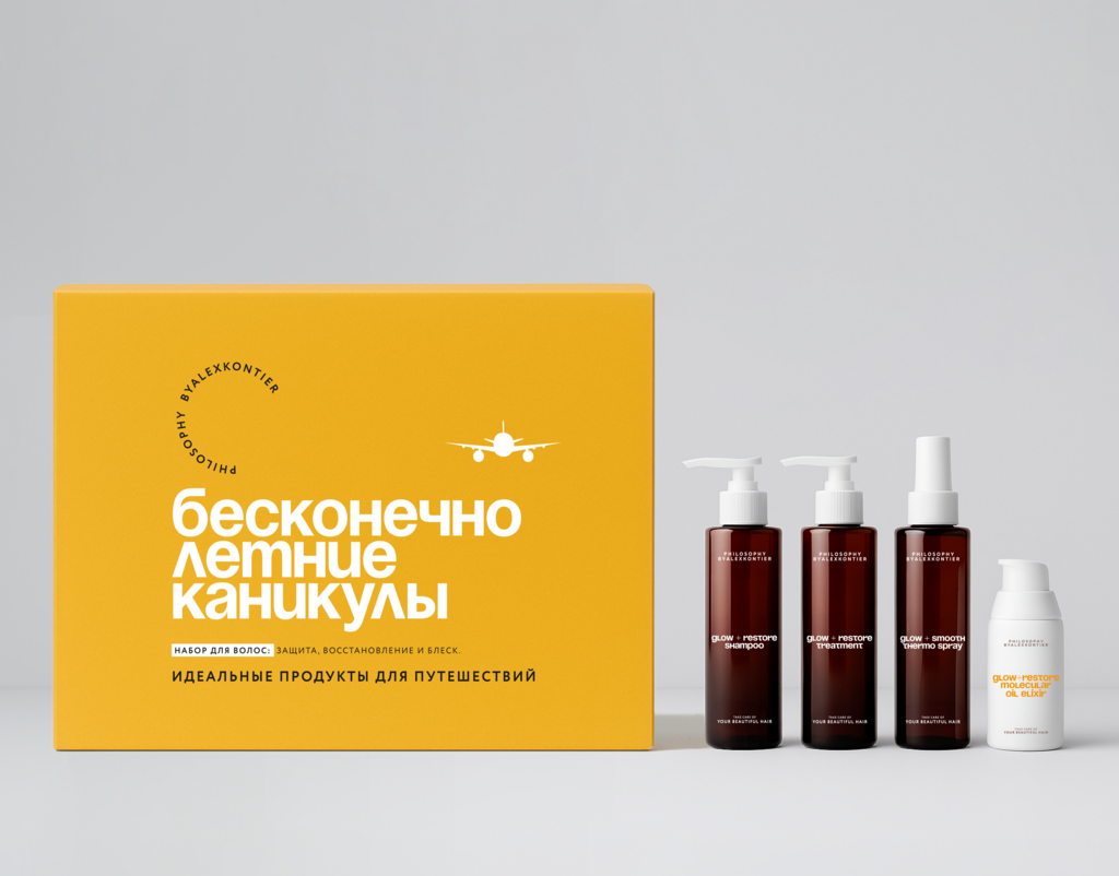 {СЕТ БЕСКОНЕЧНО ЛЕТНИЕ КАНИКУЛЫ} Набор для путешествий Glow Restore