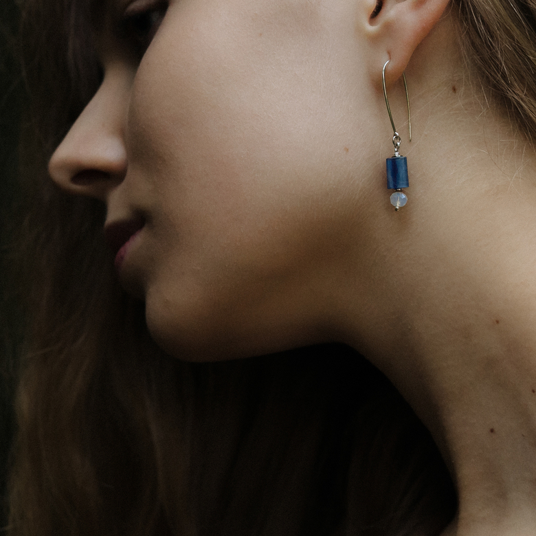 Kyanite Earrings and Moonstone