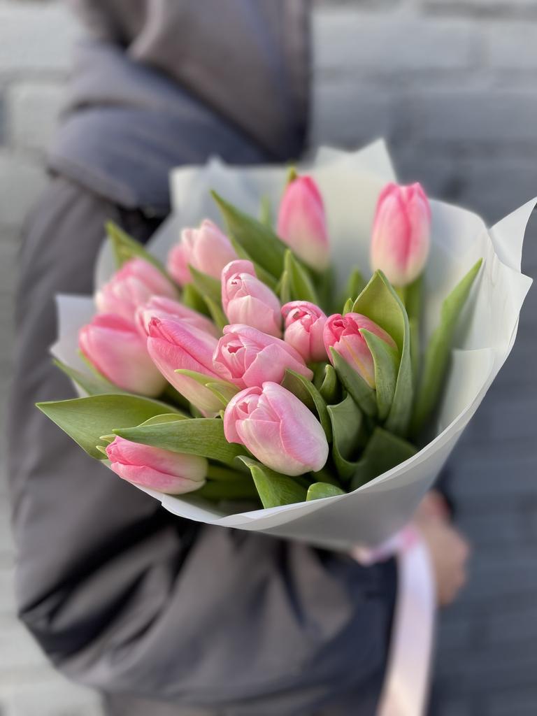 Тюльпаны розовые 15шт