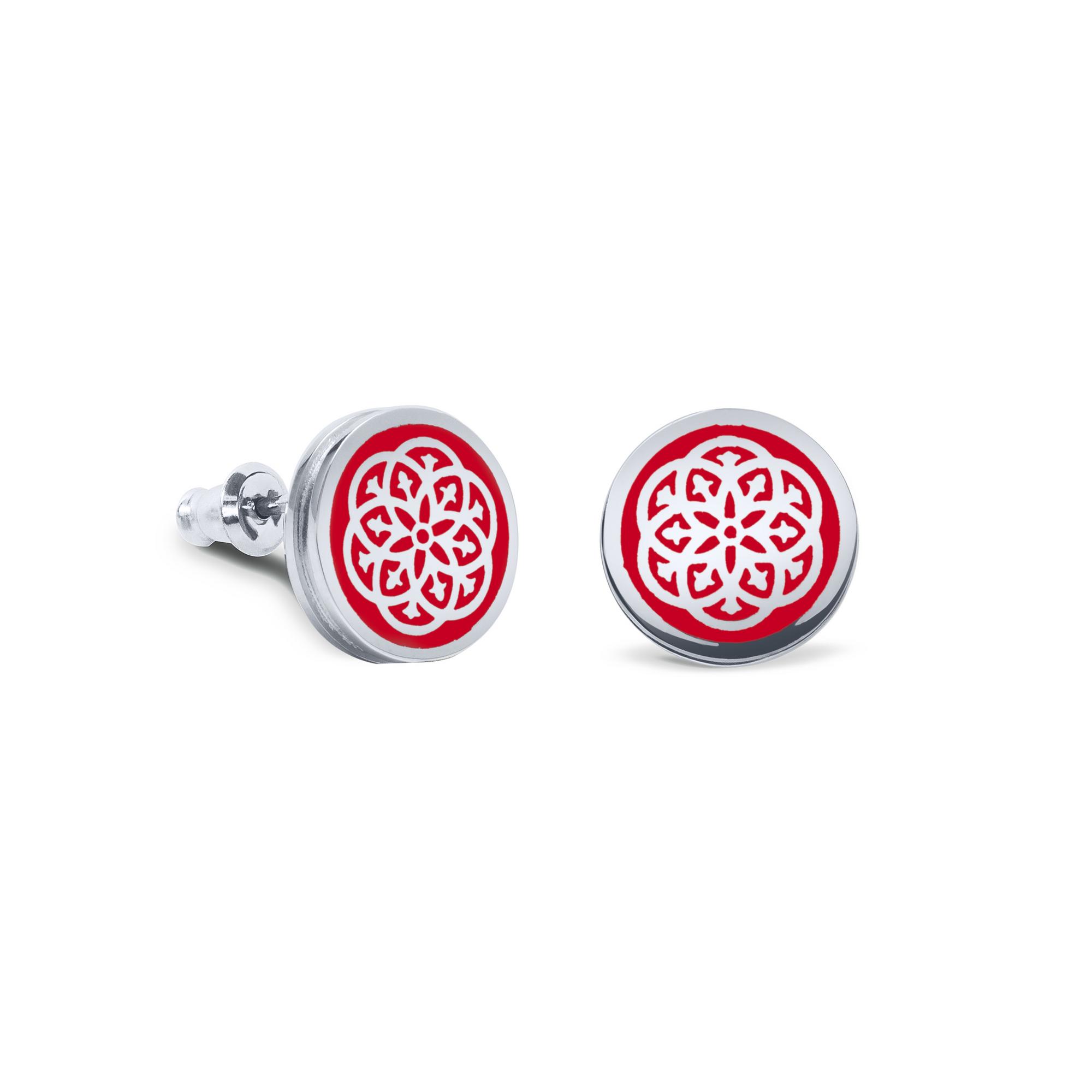Серьги-пусеты Stamp red