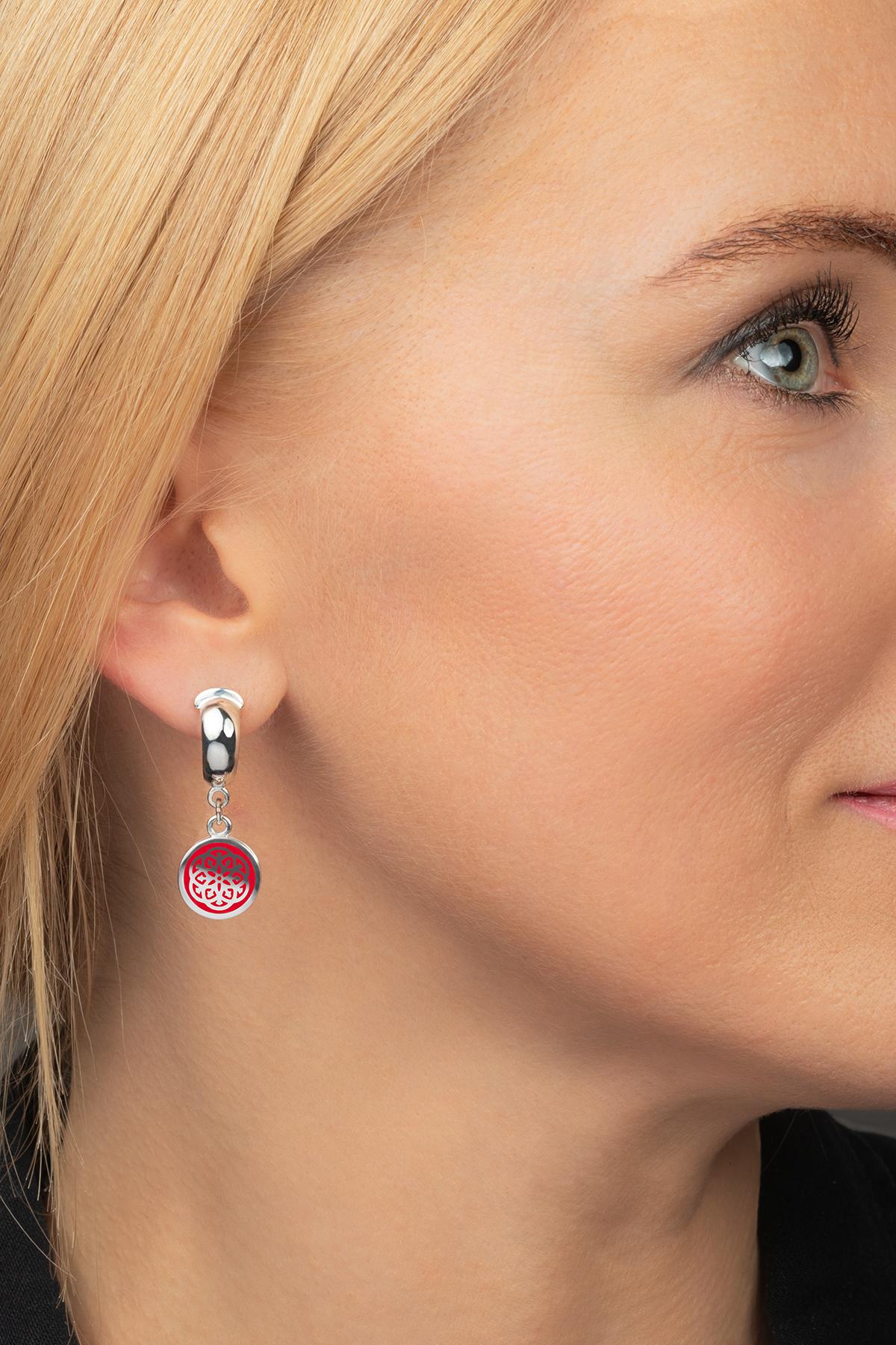 Серьги Stamp red