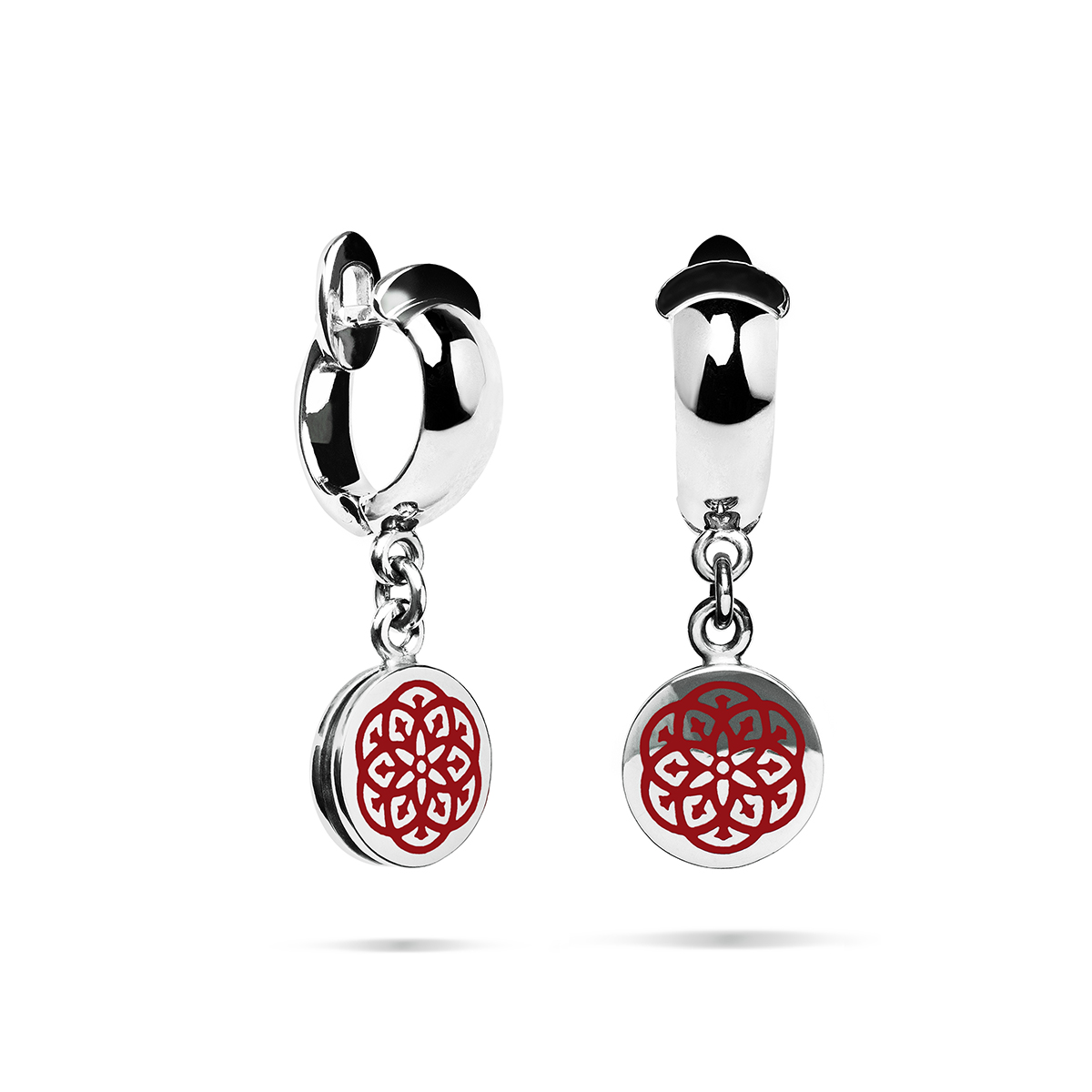 Серьги Stamp red