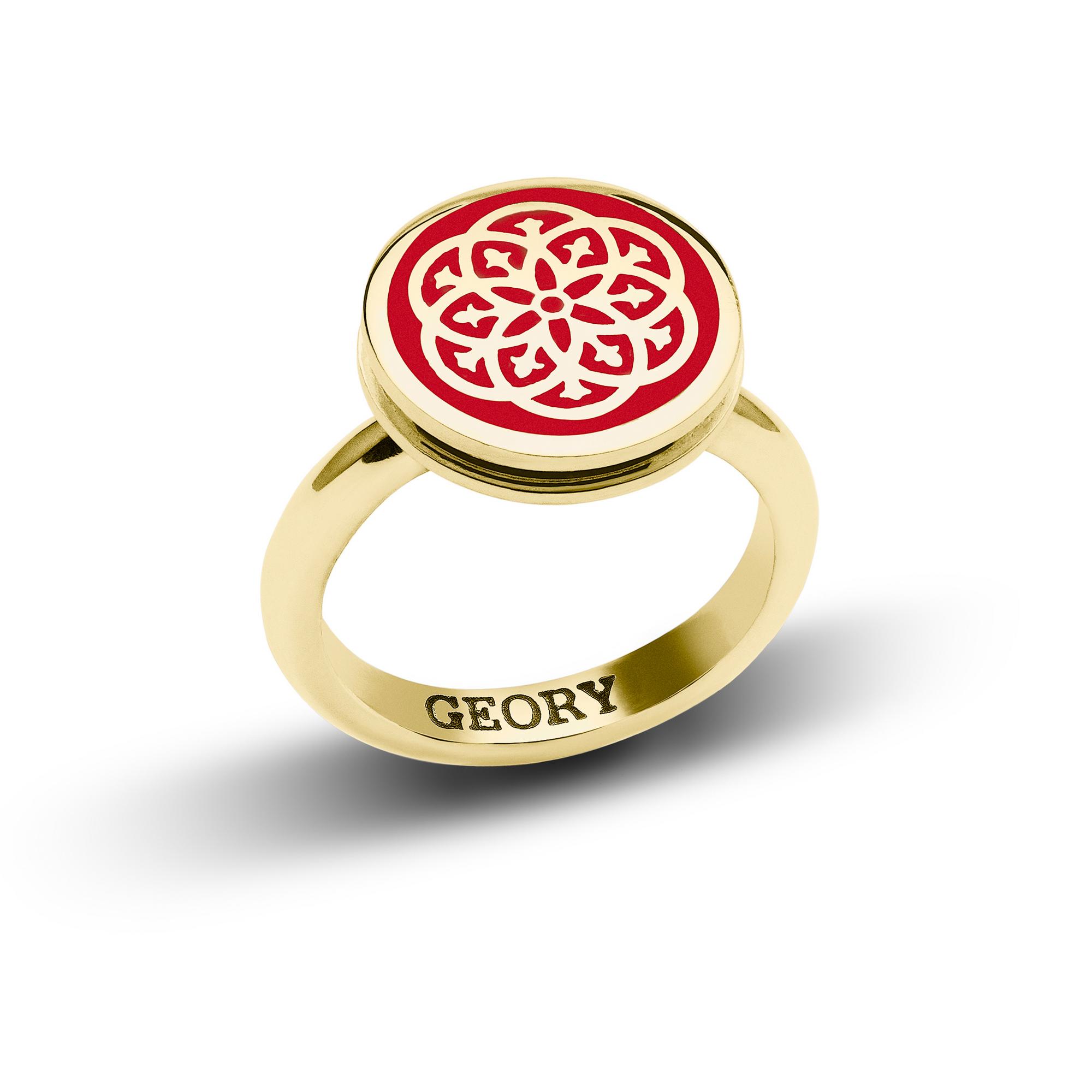 Кольцо Stamp red gold