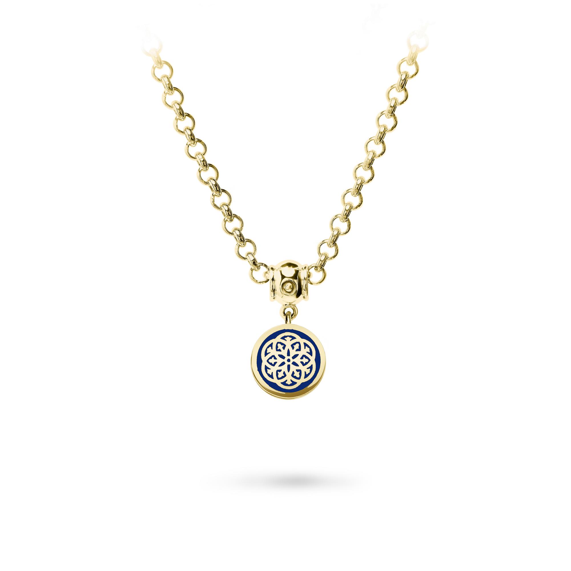 Подвеска Stamp blue gold