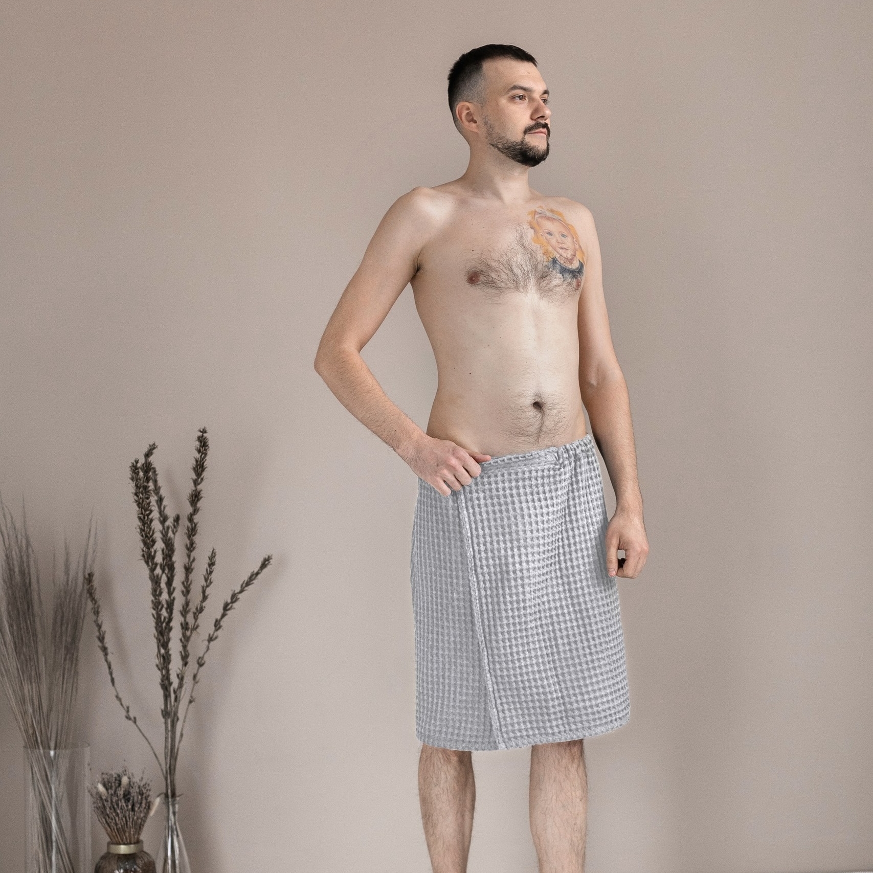 Килт из 100% хлопка цвет серый