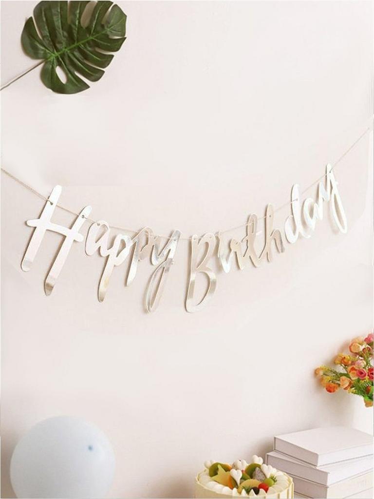 РАСТЯЖКА HAPPY BIRTHDAY серебро