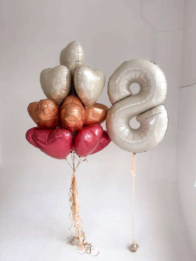 Шары 8 марта Сердечное с цифрой