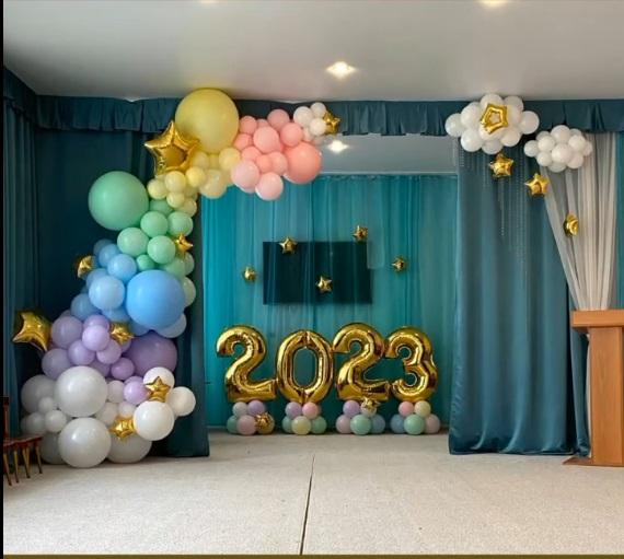 фотозона детский сад оформление штор + цифры