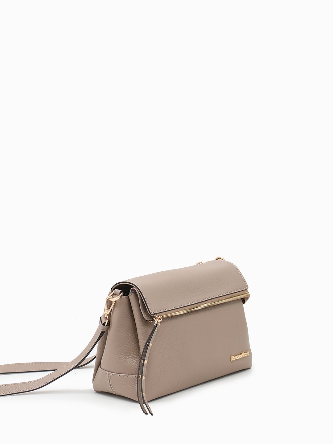 Кросс-боди на плечо с металлическими буквами Vanessa Scani оттенка тауп