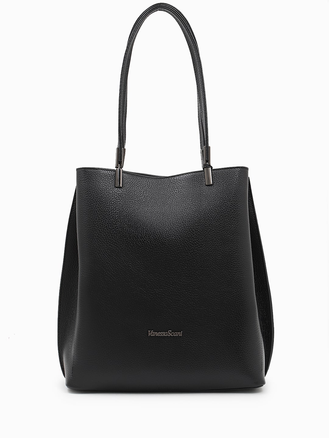 Сумка-шоппер с именной гравировкой от Vanessa Scani чёрного цвета