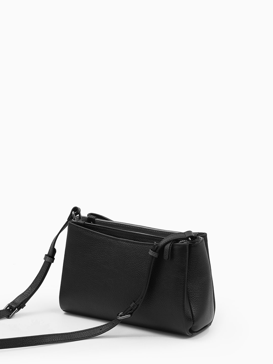 Кросс-боди на плечо с металлическим логотипом Vanessa Scani в чёрном цвете