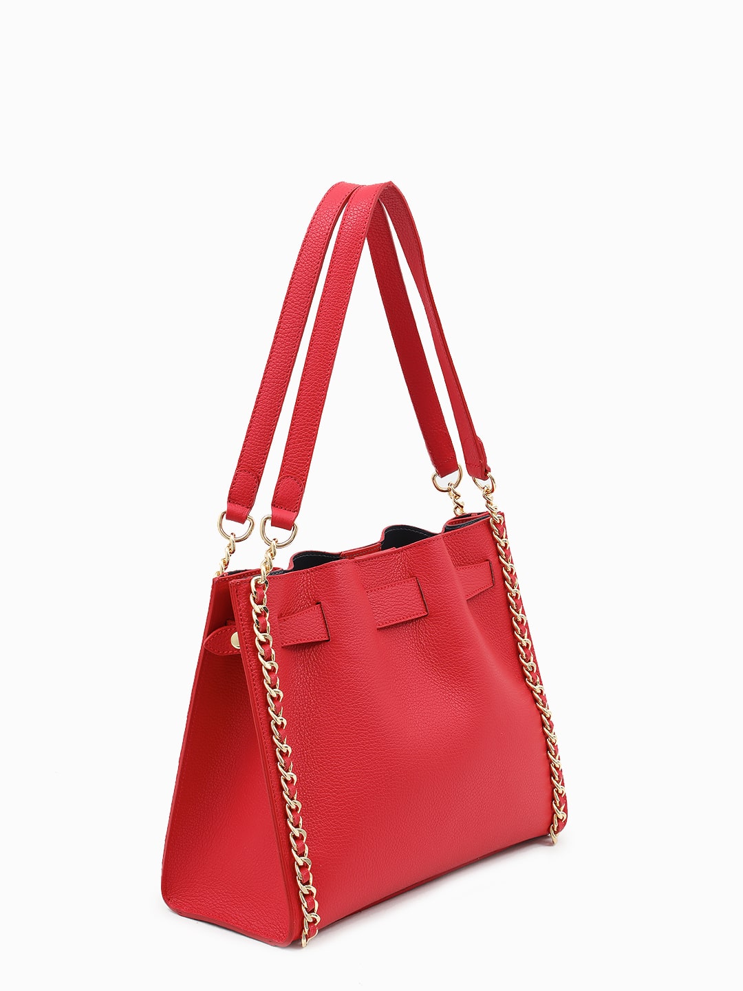 Сумка с ручками-цепочками и дополнительной косметичкой от FOLLE в красном цвете