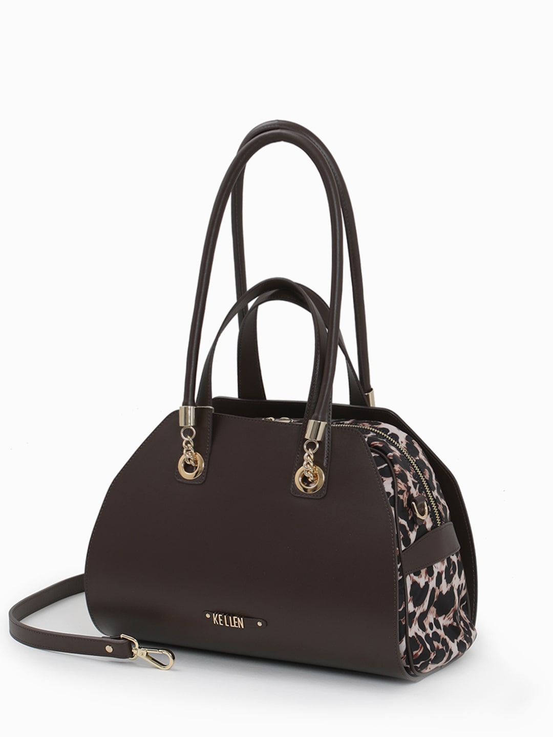 Сумка-трансформер с двойными ручками от KELLEN в коричневом оттенке