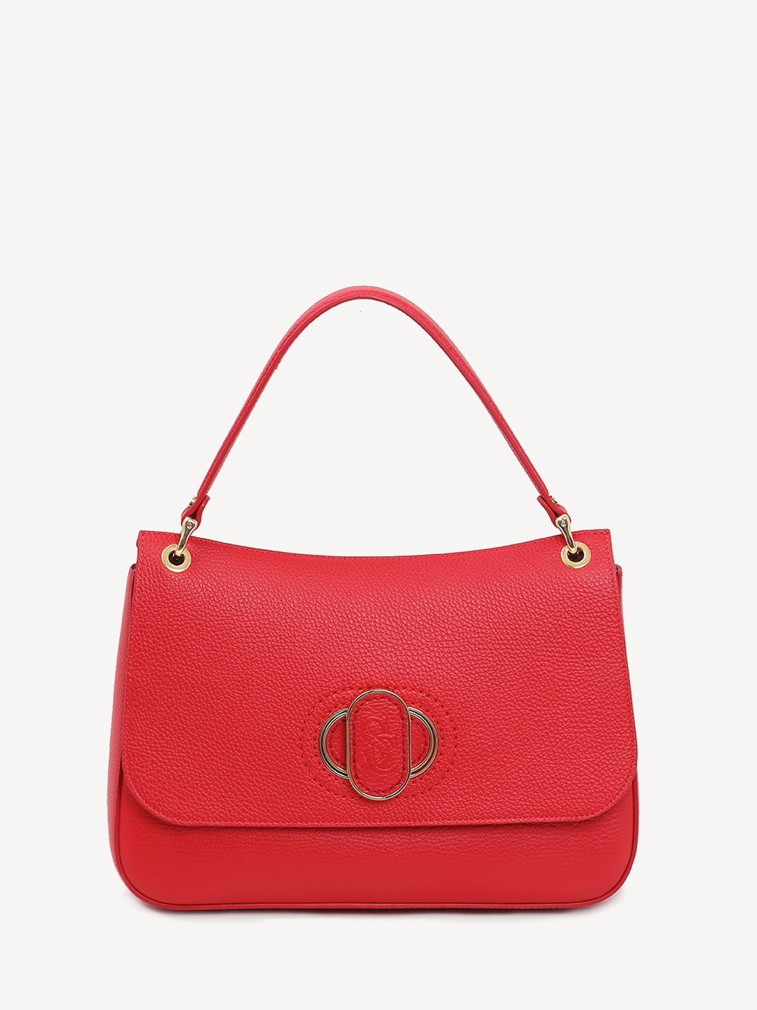 Сумка-сэтчел в размере М с именным подкладом от Carlo Salvatelli в алом оттенке rosso