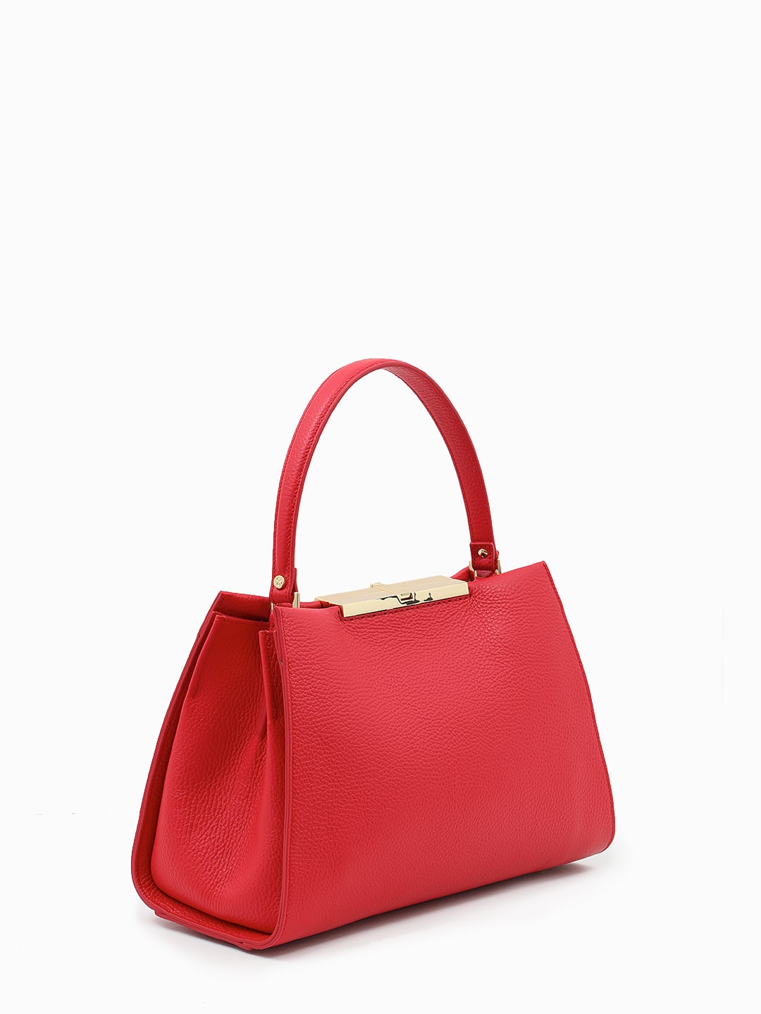 Сумка-тоут в размере М с металлической монограммой Carlo Salvatelli в красном цвете