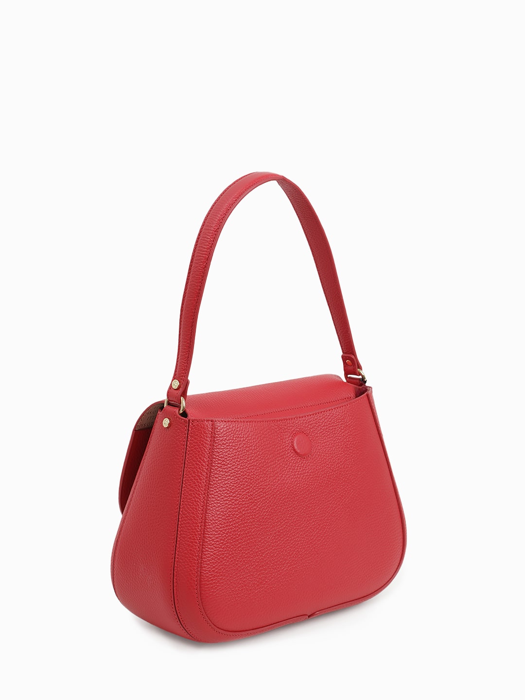 Сумка-хобо с контрастным именным подкладом Carlo Salvatelli красного цвета