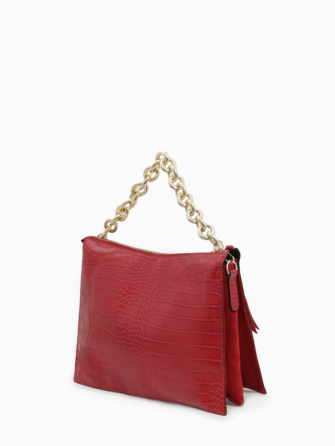 Сумка с боковыми замшевыми вставками от RIPANI в красном цвете