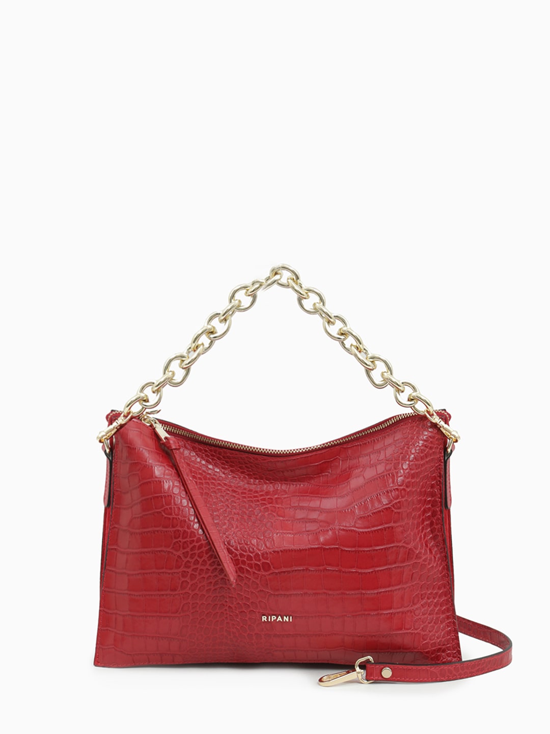 Сумка с боковыми замшевыми вставками от RIPANI в красном цвете