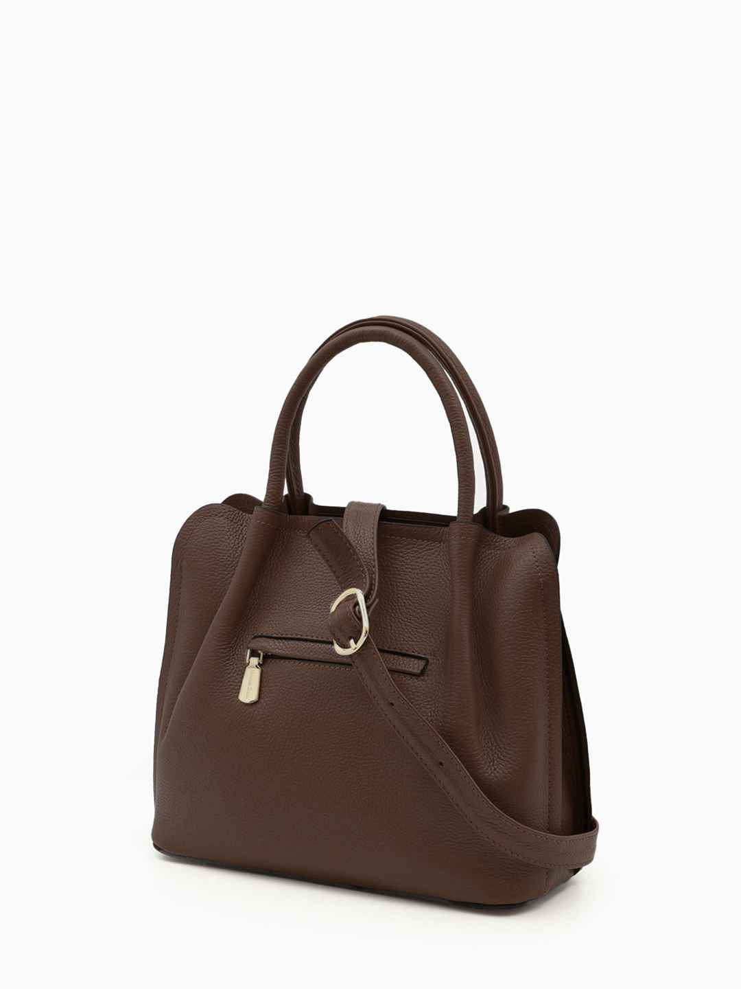 Классическая сумка с металлическим логотипом Vanessa Scani коричневого оттенка