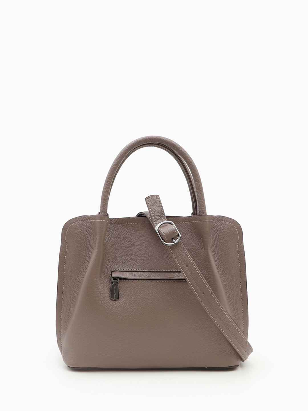 Классическая сумка с металлическим логотипом Vanessa Scani оттенка тауп