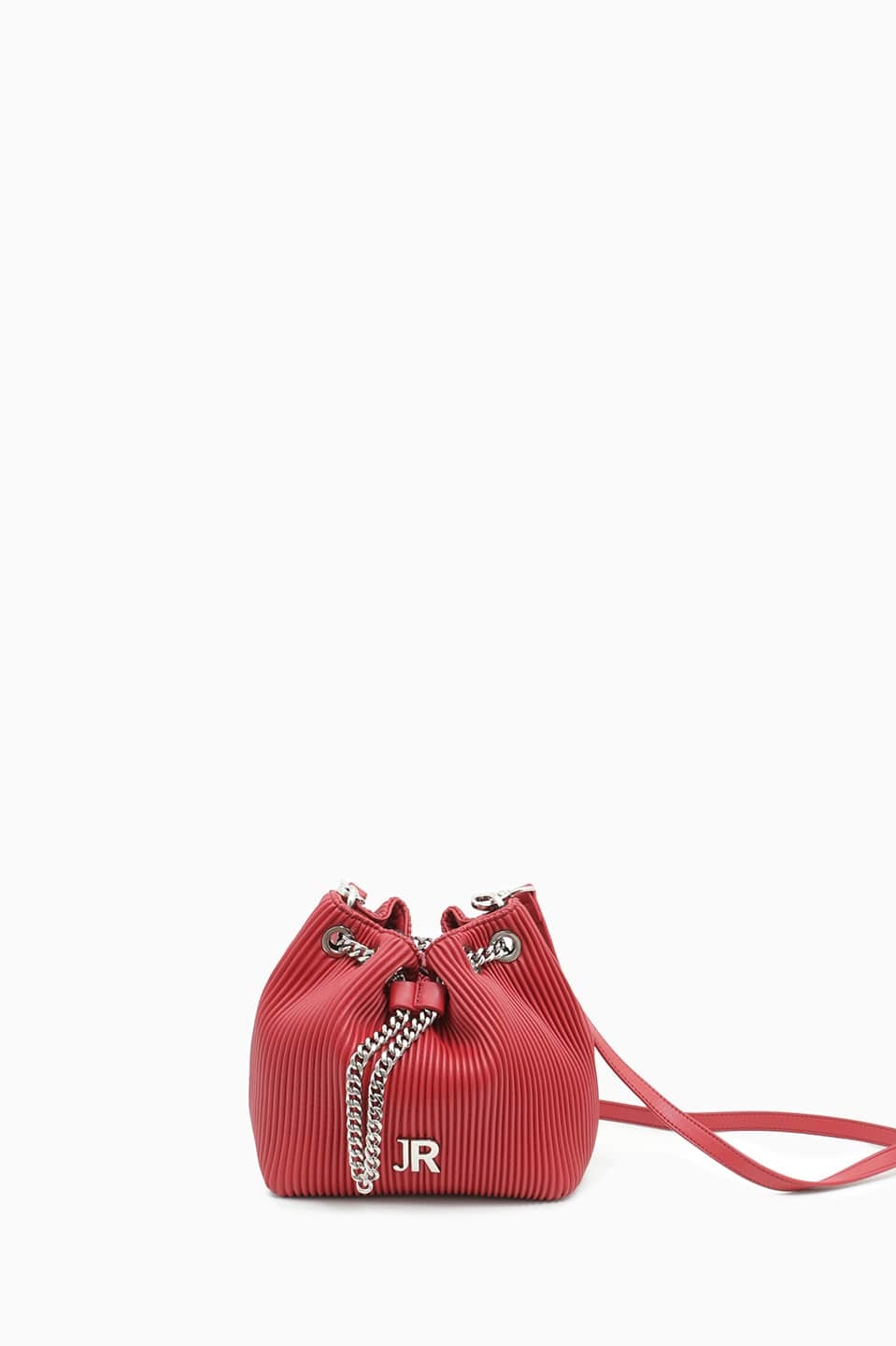 Плиссированная сумка-кисет с именным подкладом John Richmond в красном цвете