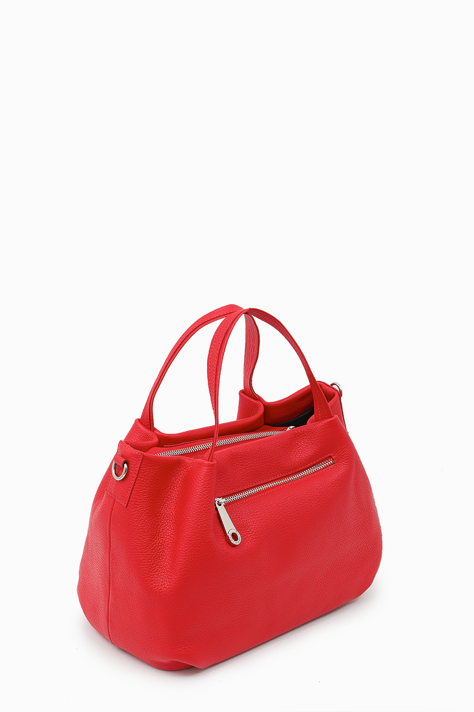 Сумка-тоут с серебристым логотипом Di Gregorio в красном цвете