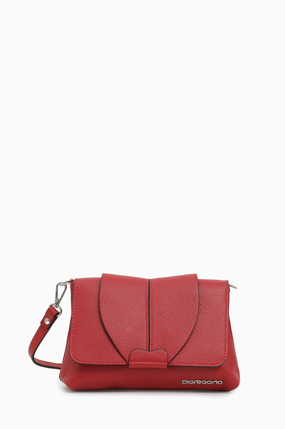 Небольшая кросс-боди с именной гравировкой Di Gregorio красного цвета