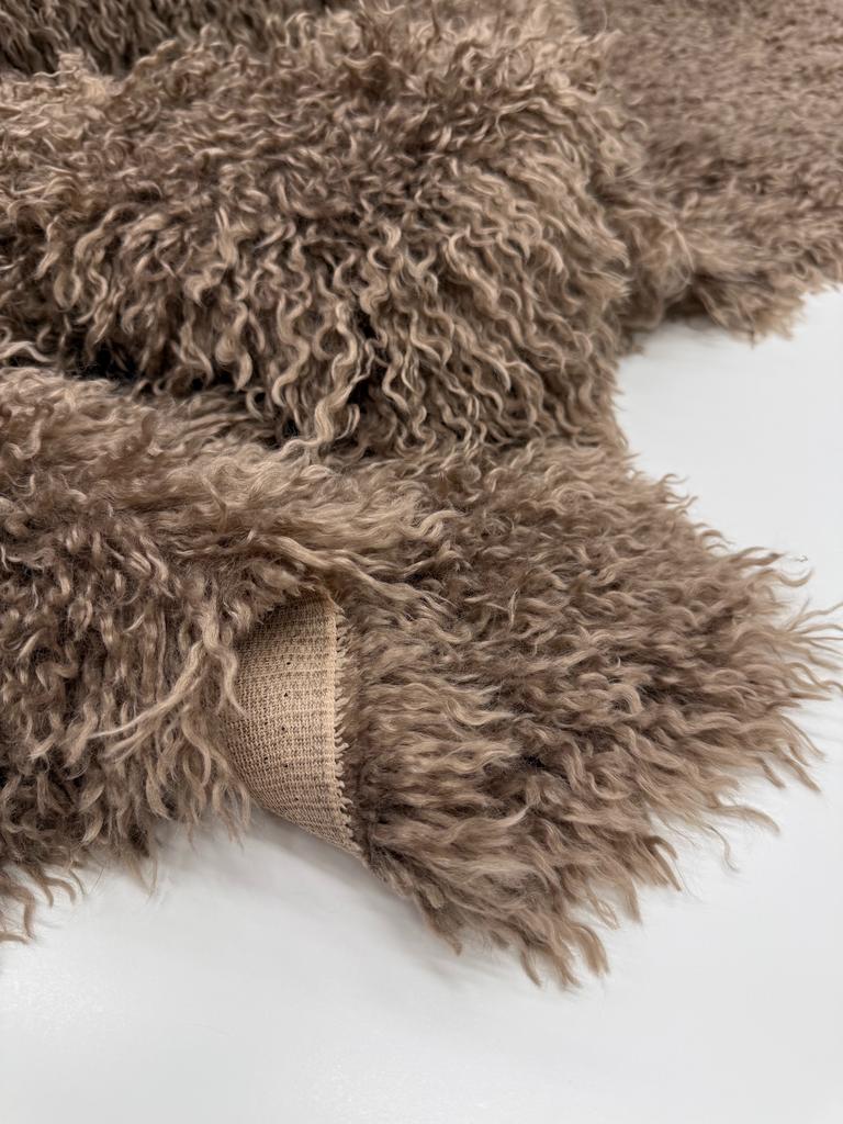 Искусственный мех. Лама Шоколадный мусс