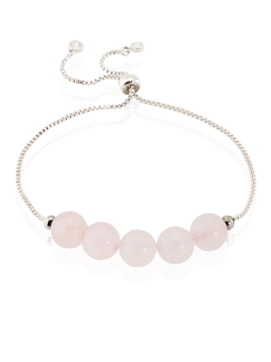 Браслет Forever Rose Chain из натурального розового кварца на цепочке