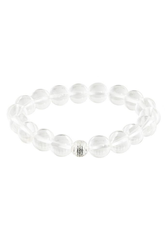 Браслет Forever Crystal из натурального горного хрусталя с серебристой бусиной