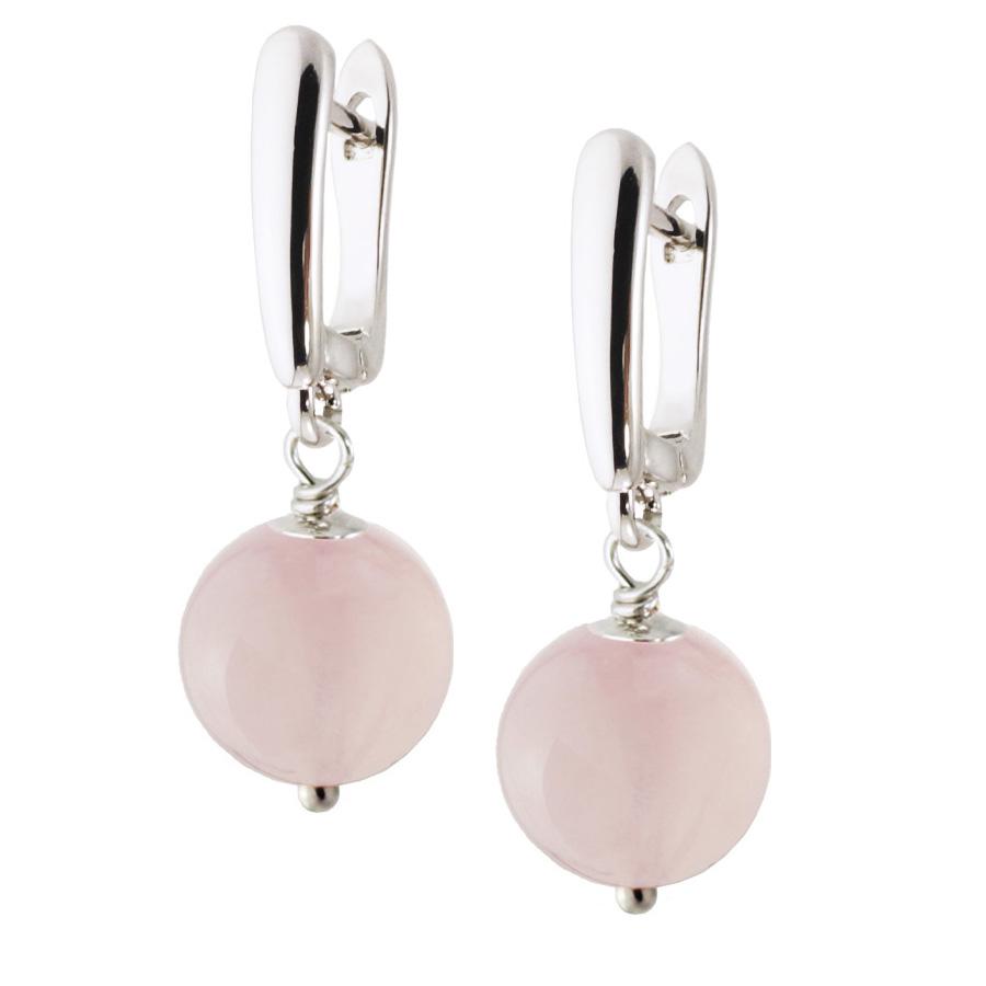Серьги Forever Rose на каждый день из натурального розового кварца